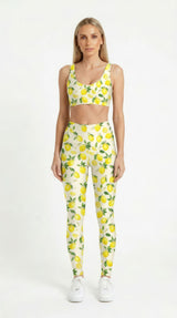 Lemon Blossom Leggings in Lemonade