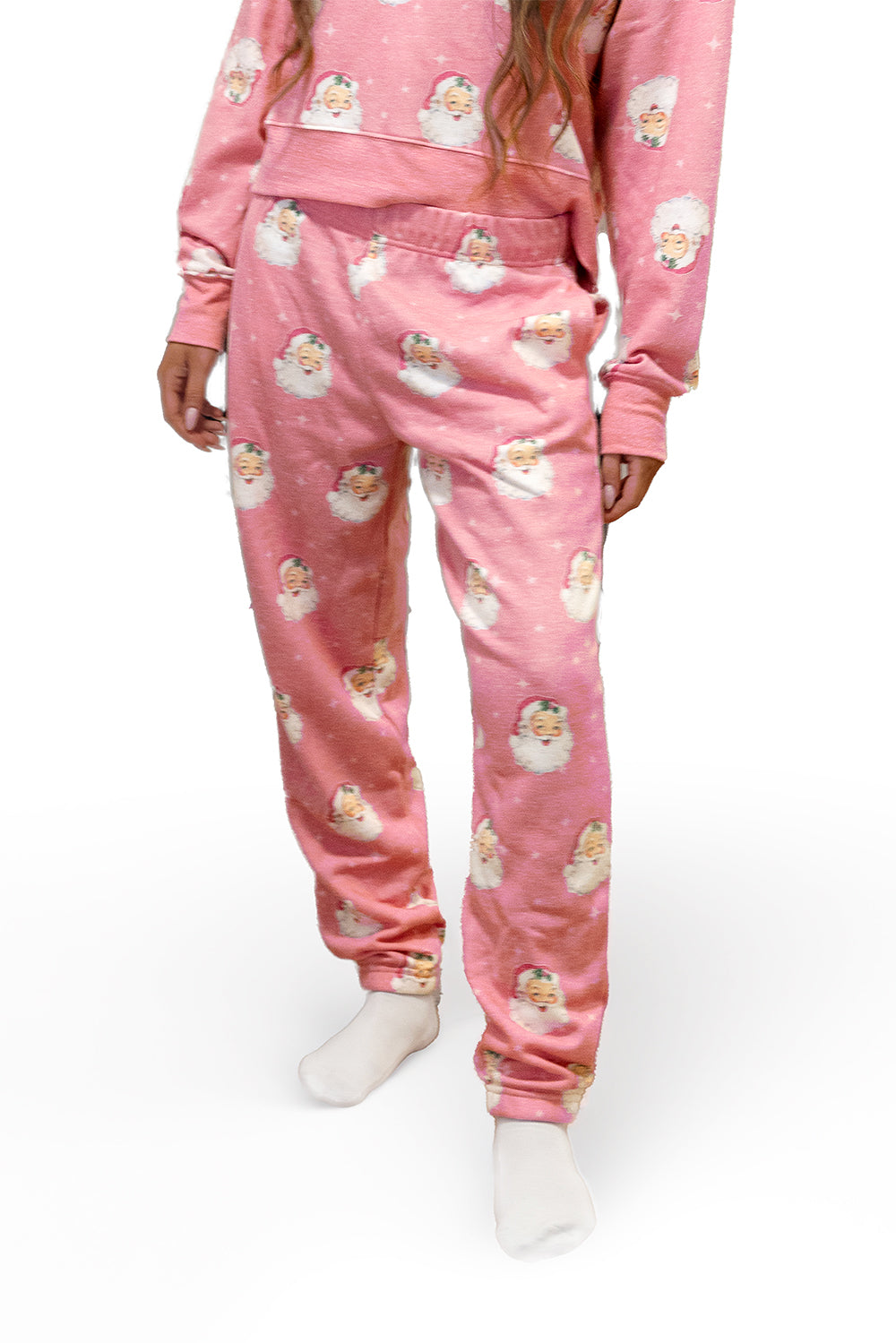 Pastel Pink Santa Women's Sweatpants