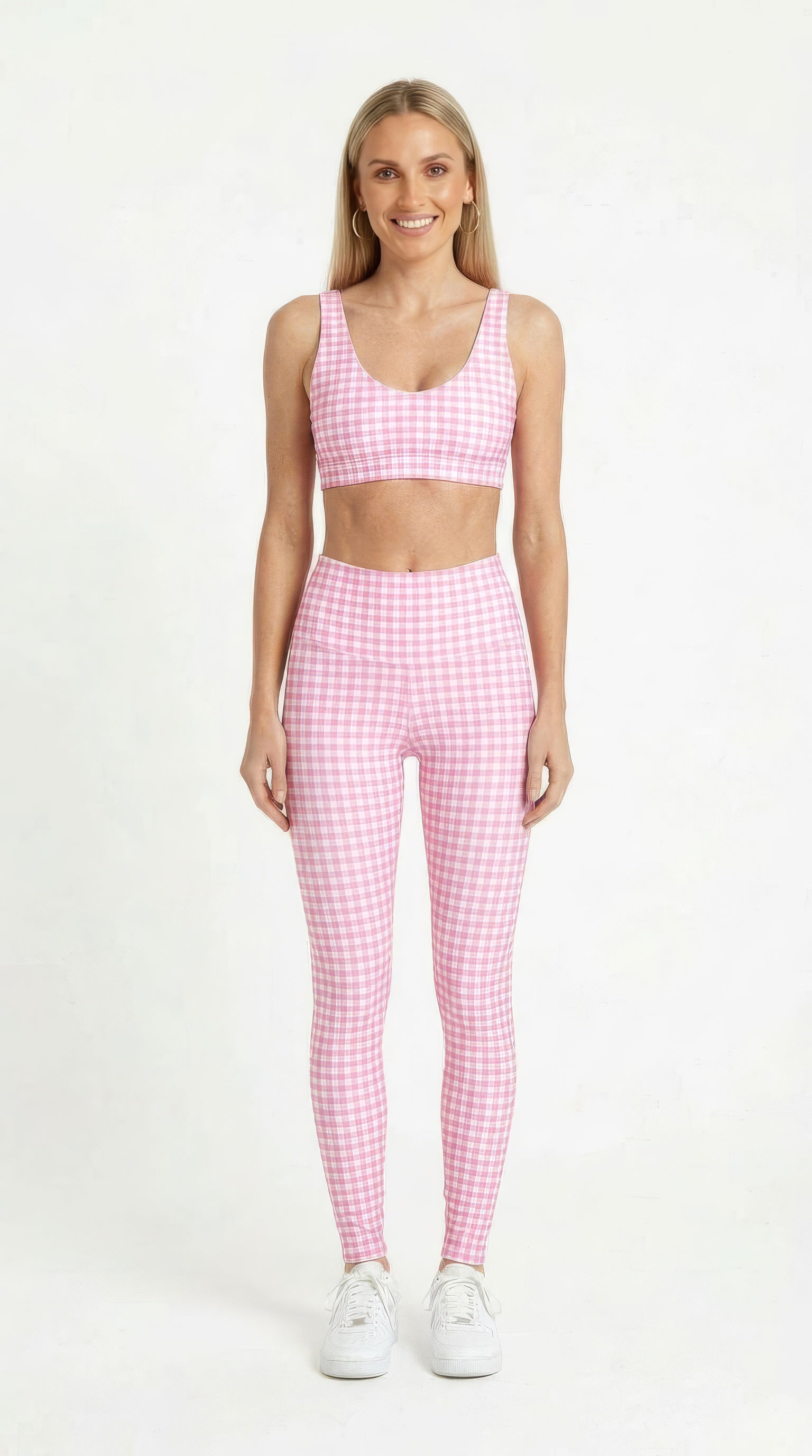 Pink Gingham Leggings