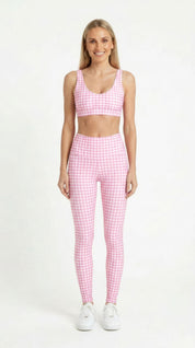 Pink Gingham Leggings