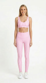 Pink Gingham Leggings