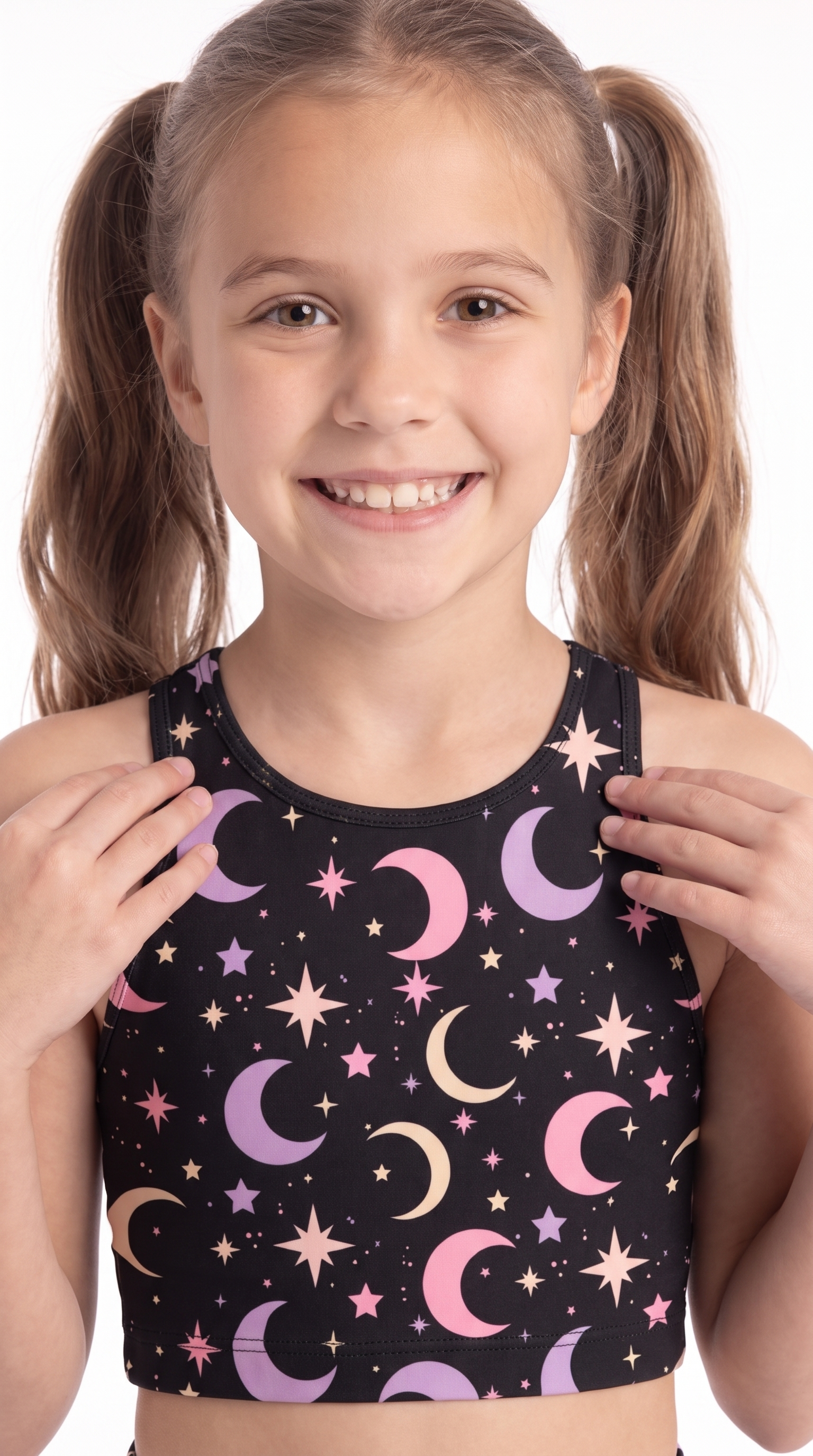 Pastel Starry Night Kids Crop Top