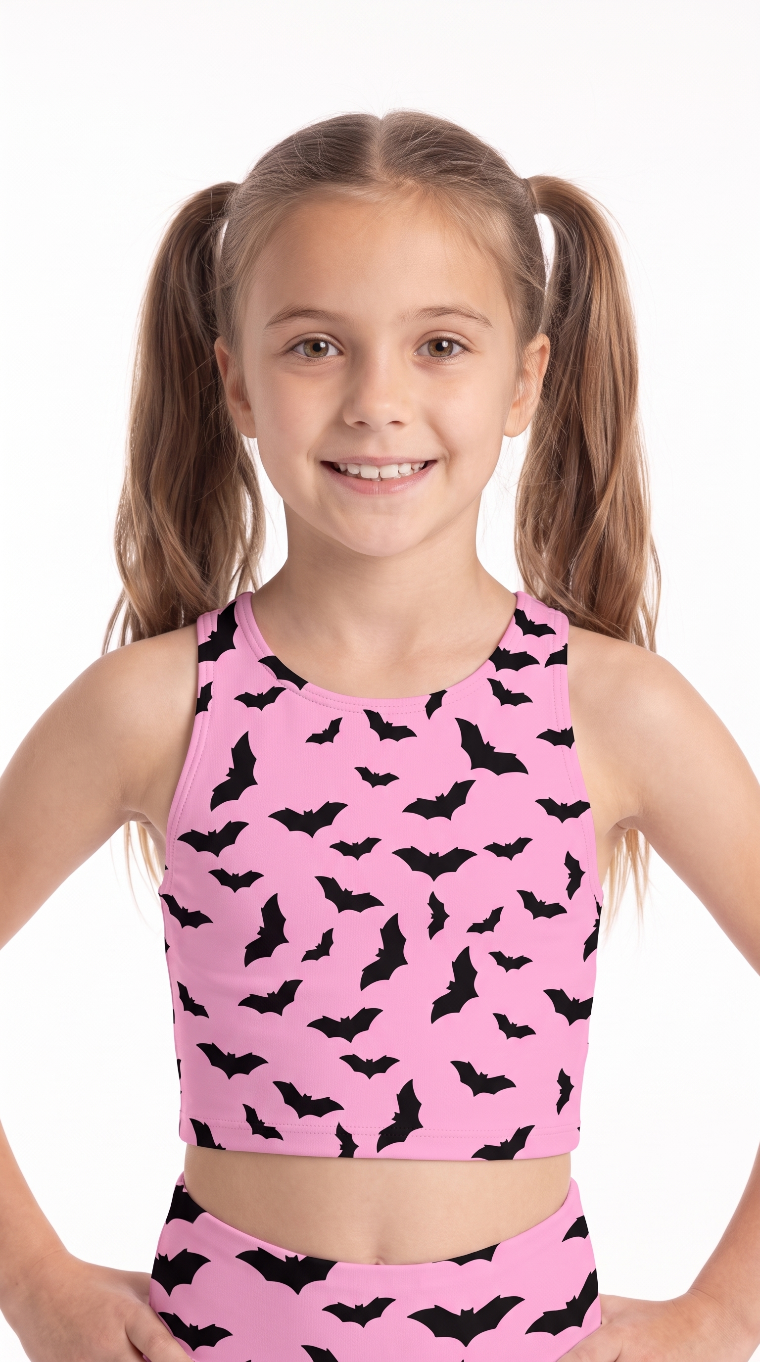 Pinks Bats Kids Crop Top