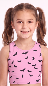 Pinks Bats Kids Crop Top