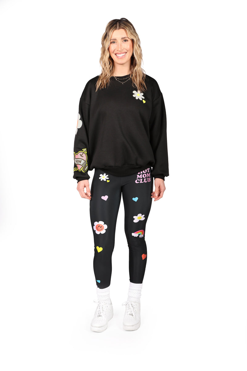 Hot Mom Club Black Crewneck