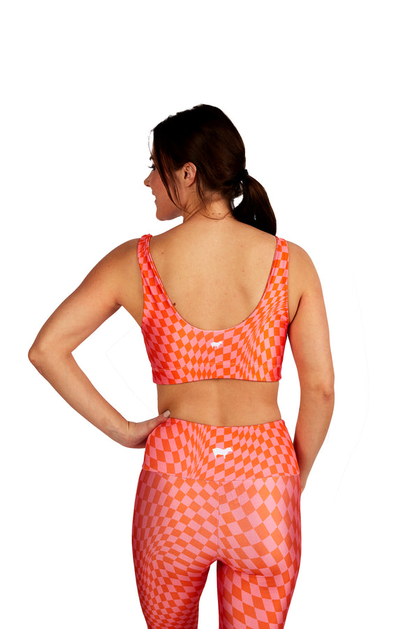 Wavy Pink Checkers U-Bra