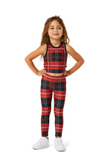 Red Plaid Kids Legging