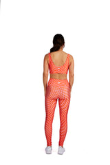 Wavy Pink Checkers Legging