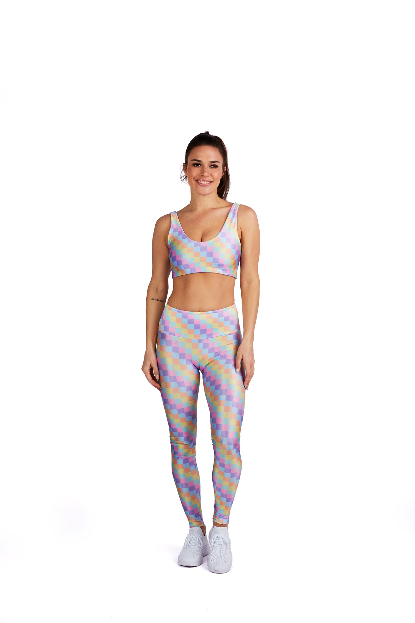 Pastel Rainbow Checkers Legging - Goldsheep Clothing