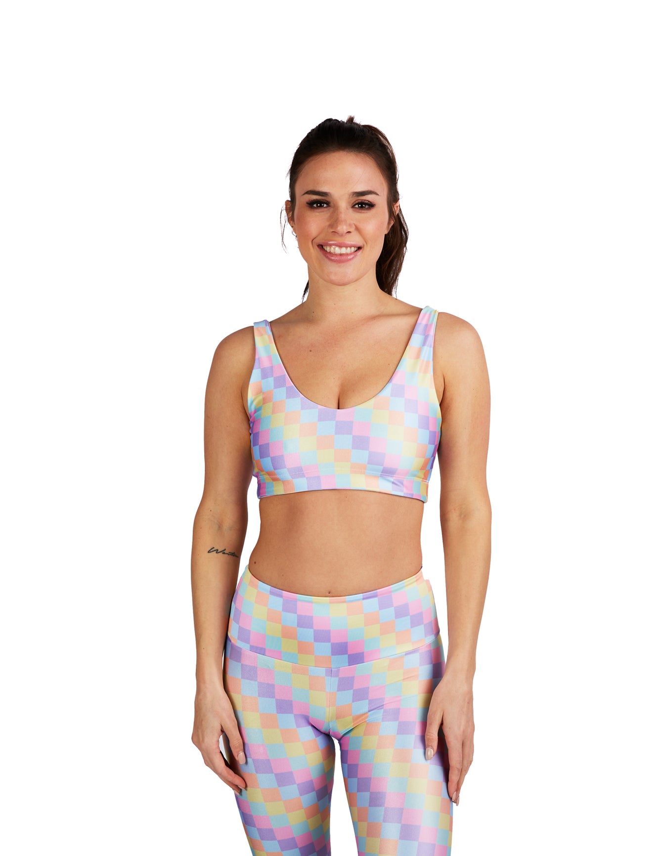 Pastel Rainbow Checkers U-Bra - Goldsheep Clothing