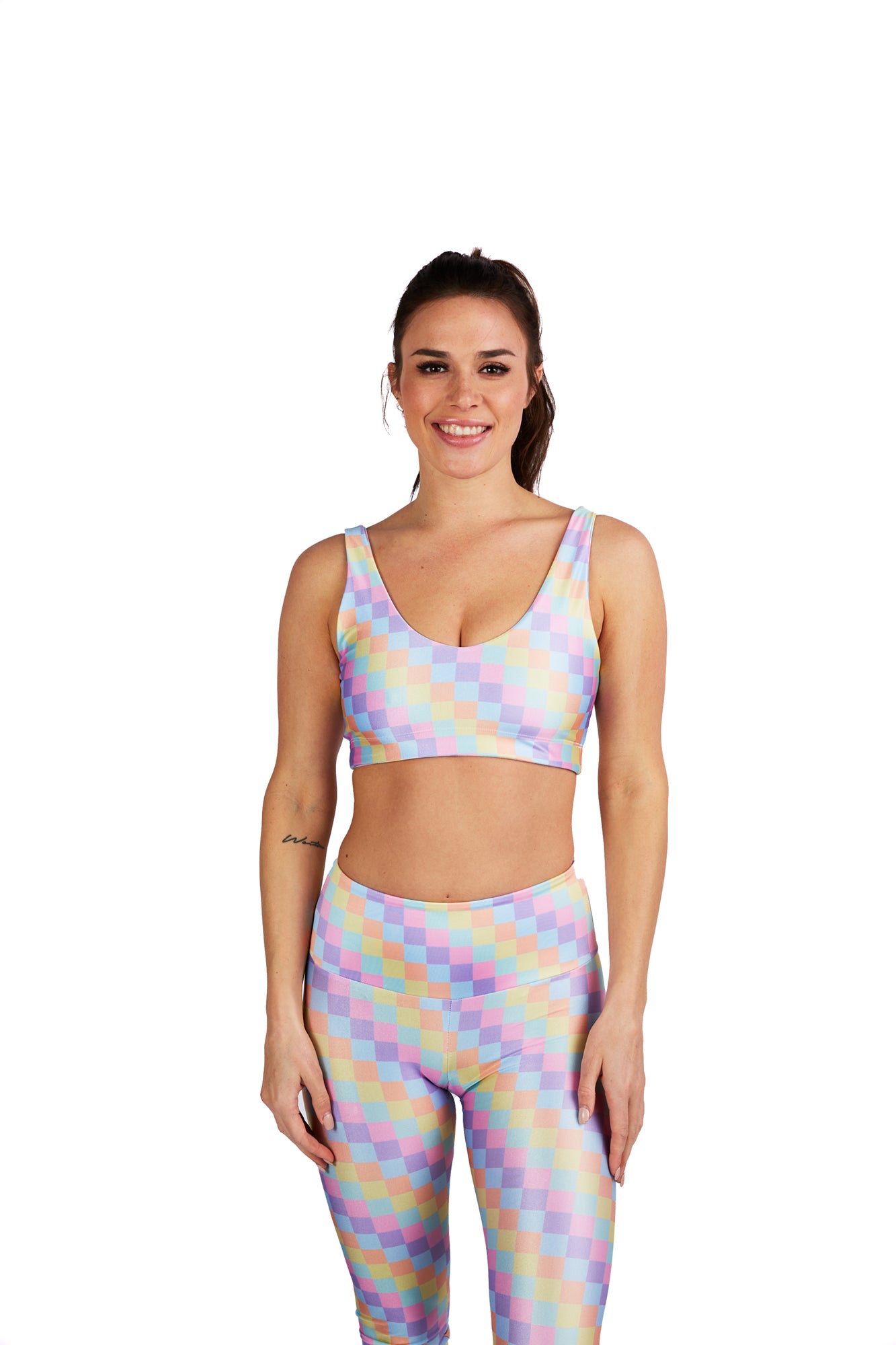 Pastel Rainbow Checkers U-Bra - Goldsheep Clothing