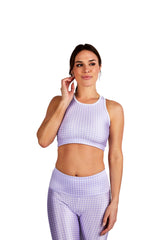 Mini Lavender Gingham Crop Top