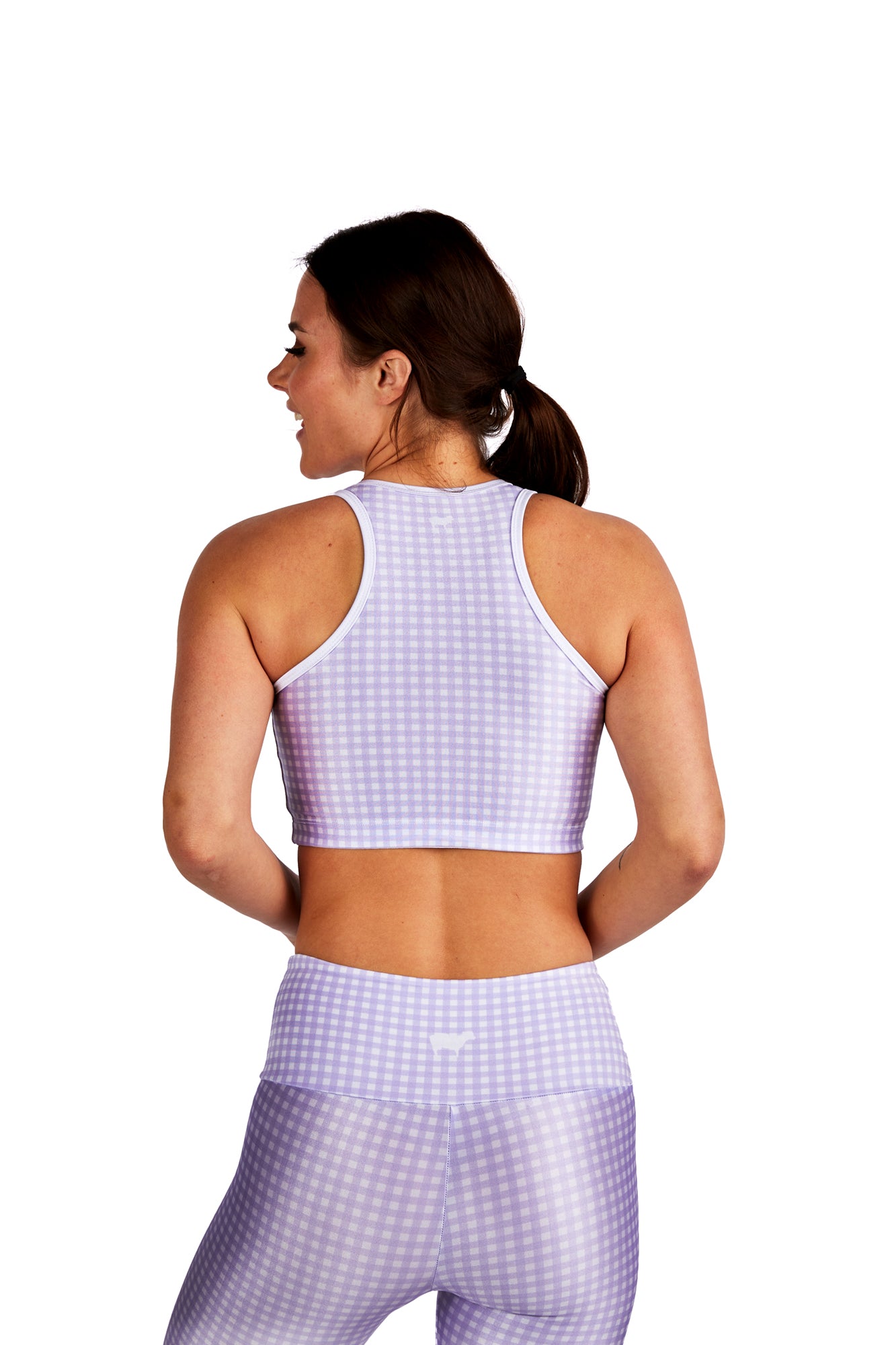 Mini Lavender Gingham Crop Top - Goldsheep Clothing