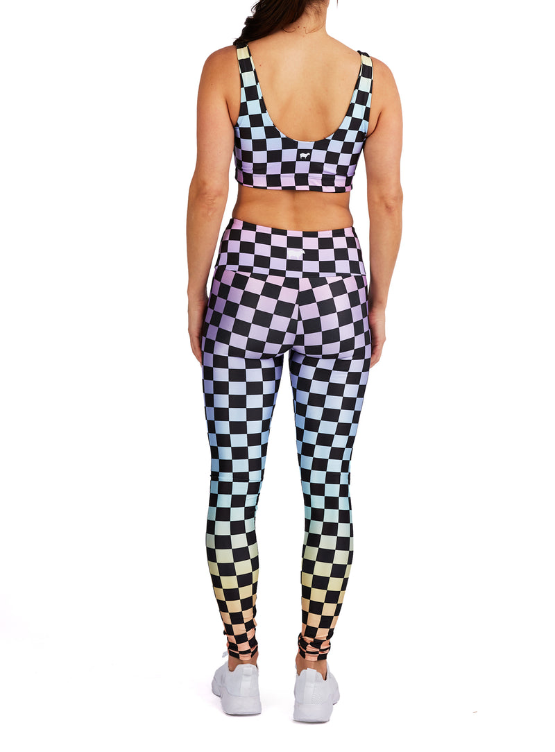 Ombre Pastel Gradient Checkers Legging