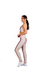 Pastel Rainbow Checker Board Legging