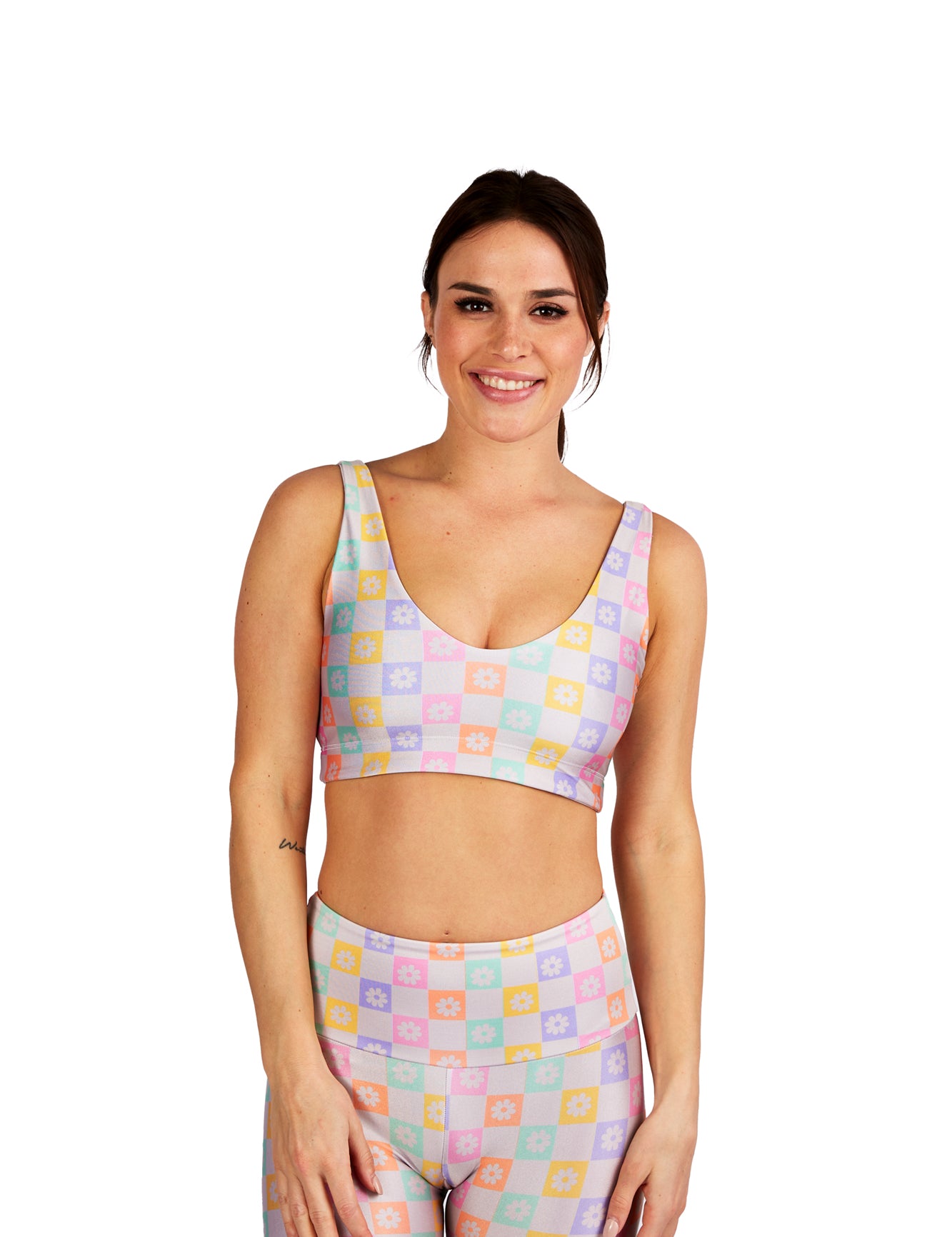 Pastel Rainbow Checker Board U-Bra - Goldsheep Clothing