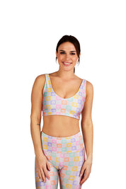 Pastel Rainbow Checker Board U-Bra - Goldsheep Clothing