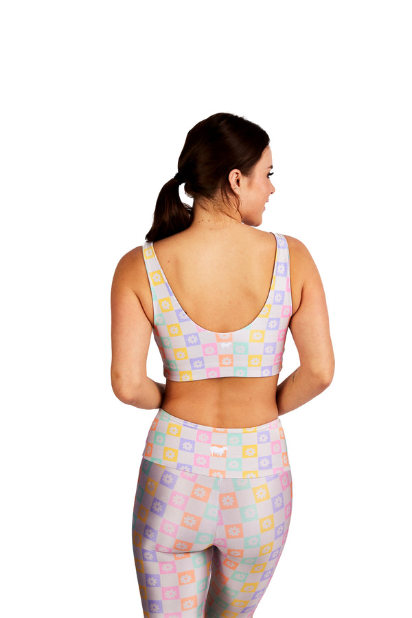 Pastel Rainbow Checker Board U-Bra