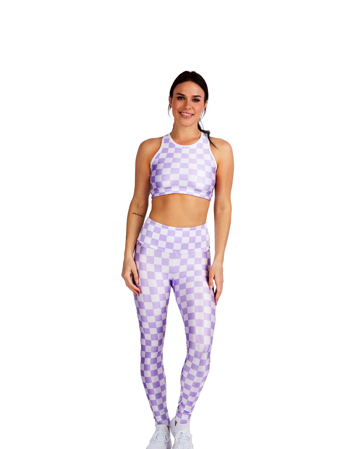 Lavender Checkers Legging - Goldsheep Clothing