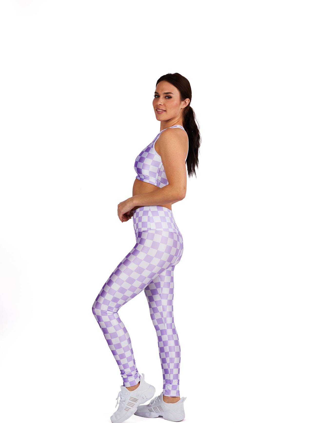 Lavender Checkers Legging - Goldsheep Clothing