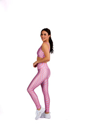 Wavy Lavender Checkers Legging - Goldsheep Clothing
