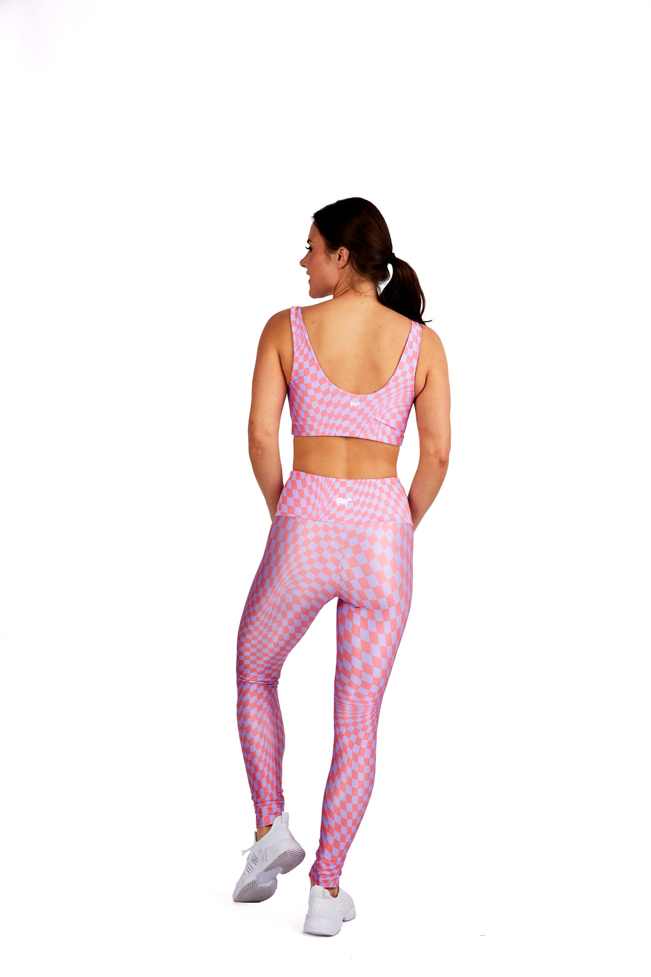 Wavy Lavender Checkers Legging - Goldsheep Clothing