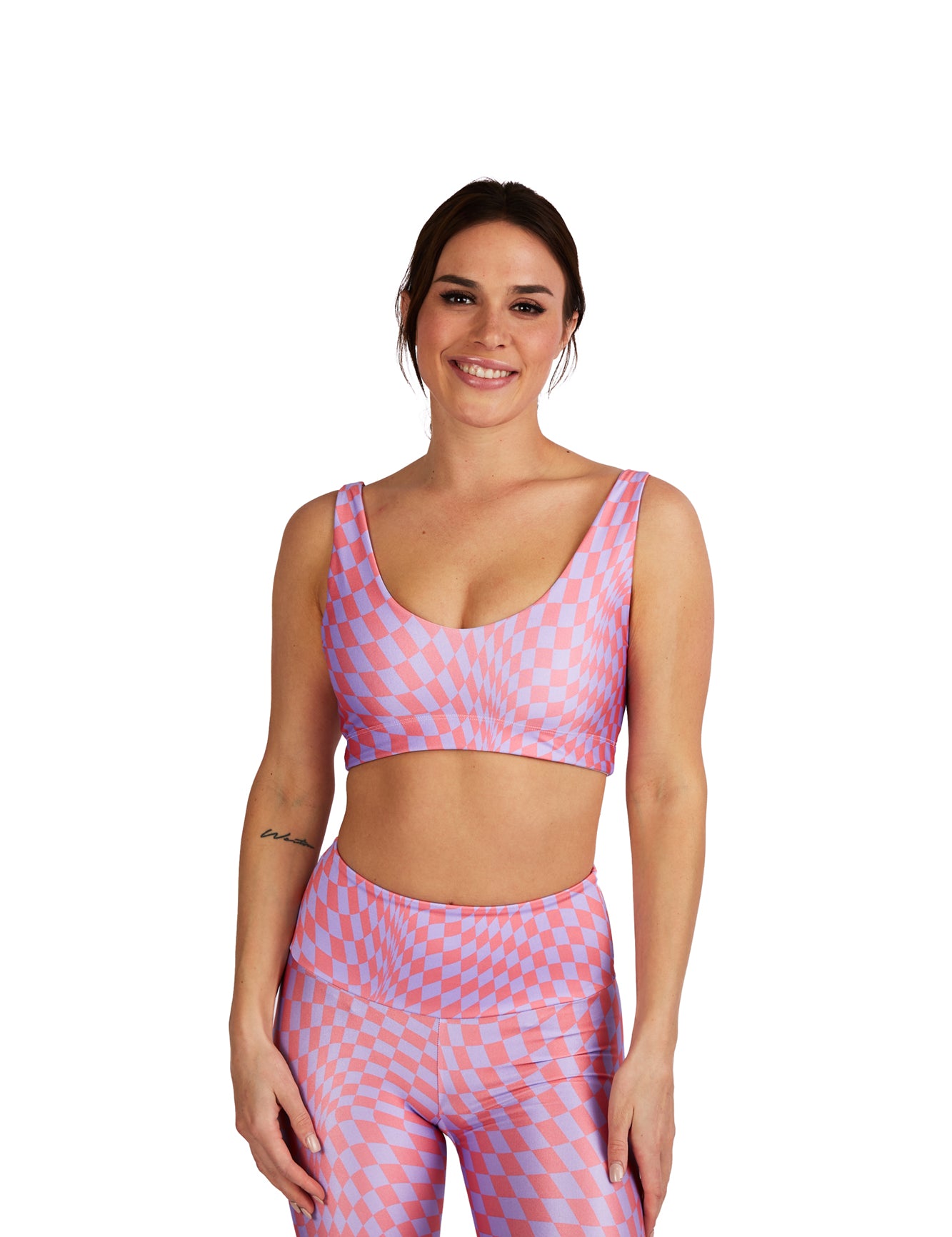 Wavy Lavender Checkers U-Bra - Goldsheep Clothing