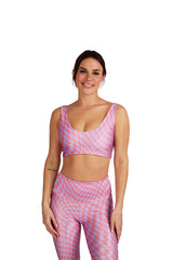 Wavy Lavender Checkers U-Bra