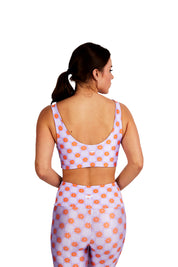 Lavender Floral Wavy Checkers U-Bra - Goldsheep Clothing