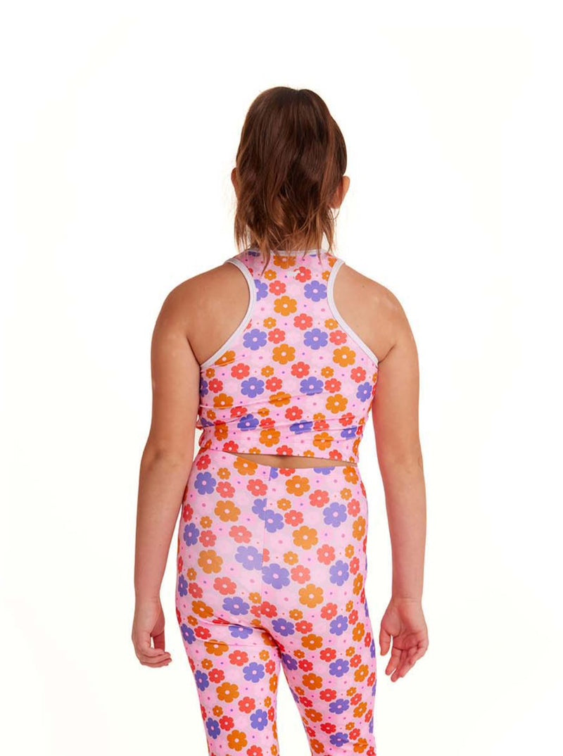 Mod Floral Pink Kids Crop Top