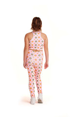 Peach Floral Glow Kids Legging