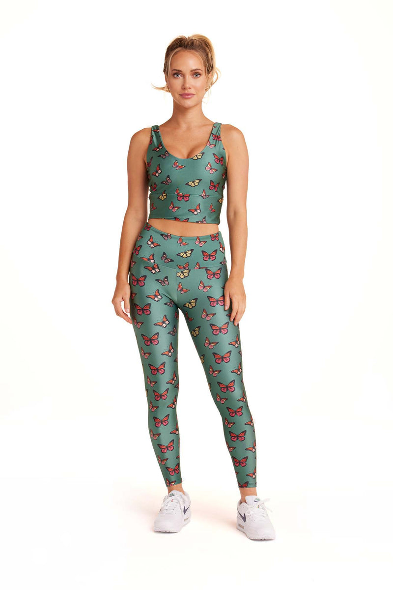 Mod Butterflies Green Legging