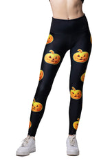 Neon Orange Jack-O-Lantern Legging