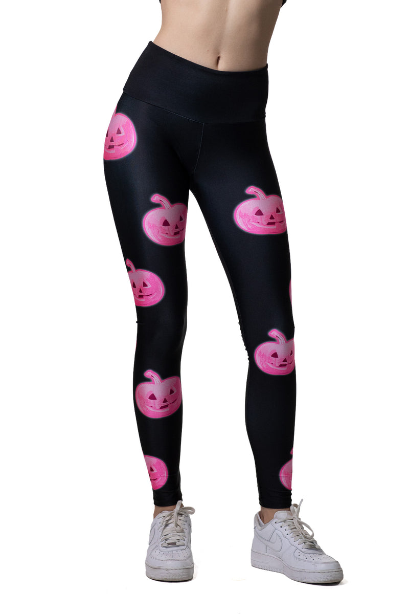 Neon Pink Jack-O-Lantern Legging
