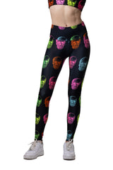Neon Rainbow Skulls Legging