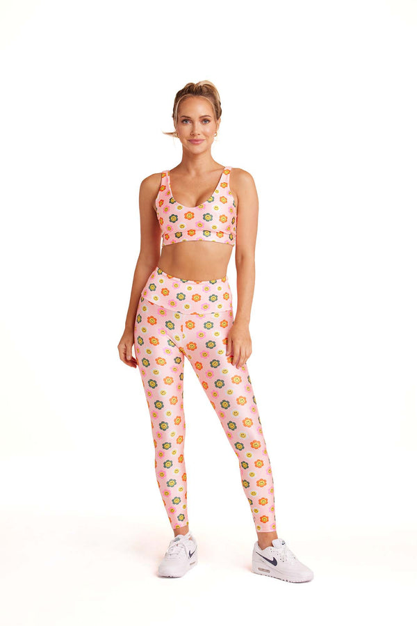 Peach Floral Glow Legging