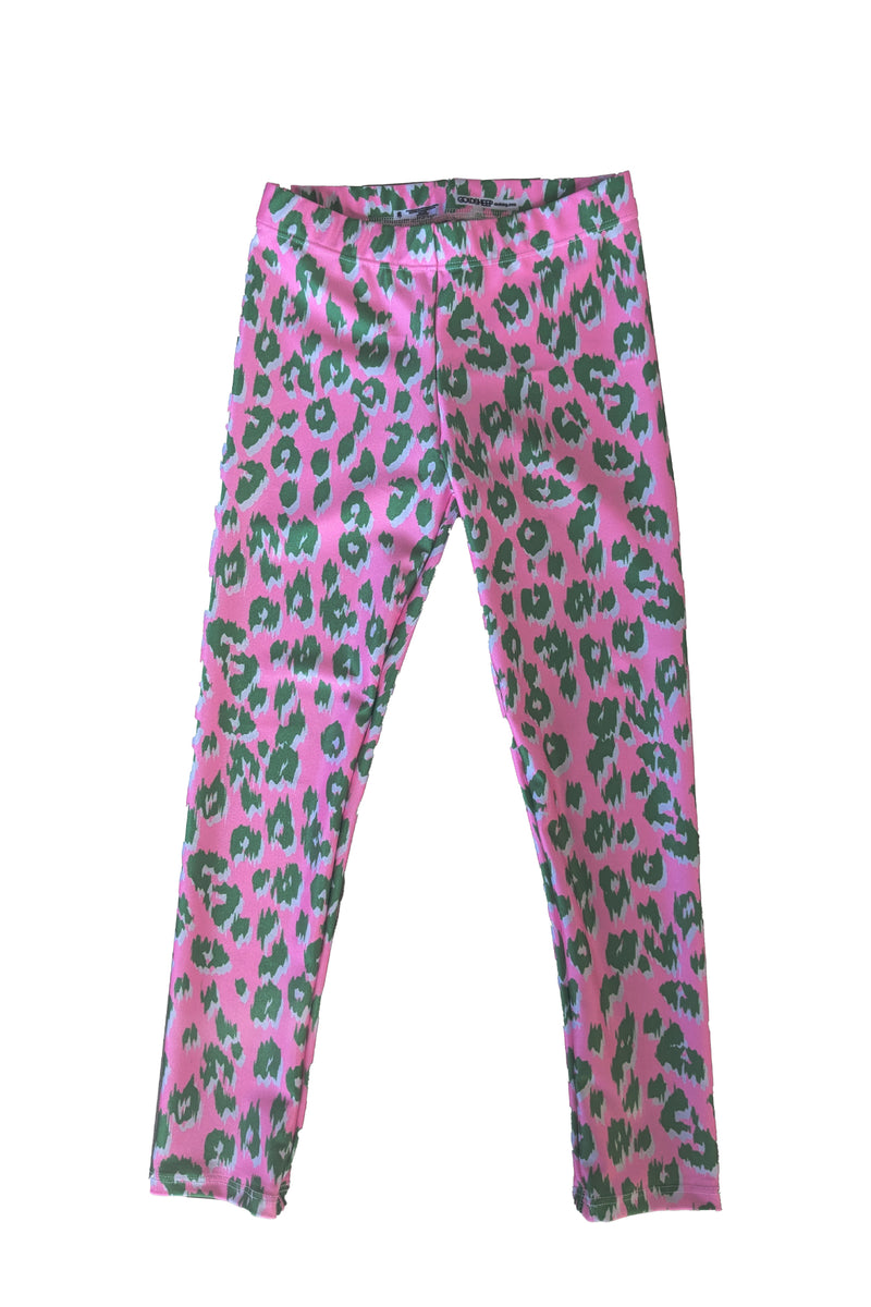 Neon Green & Pink Cheetah Kids Legging