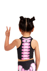 Pink Skeleton Crop Top