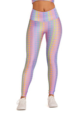 Neon Rainbow Houndstooth Legging