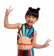Roller Rainbow Kids Crop Top - Goldsheep Clothing