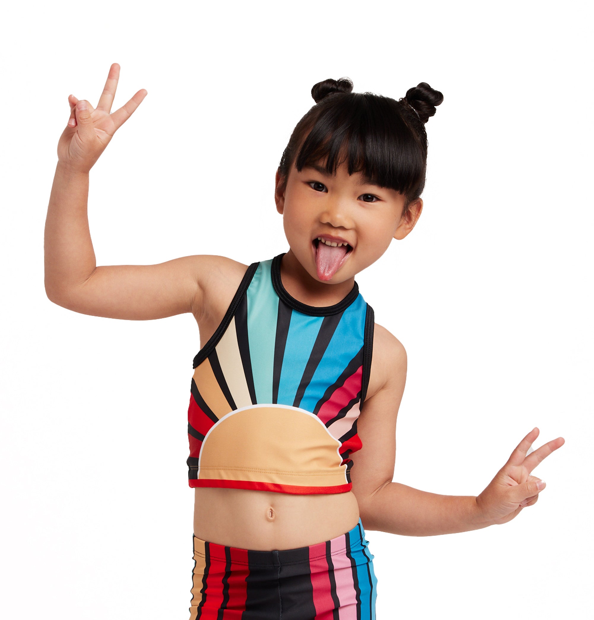Roller Rainbow Kids Crop Top - Goldsheep Clothing