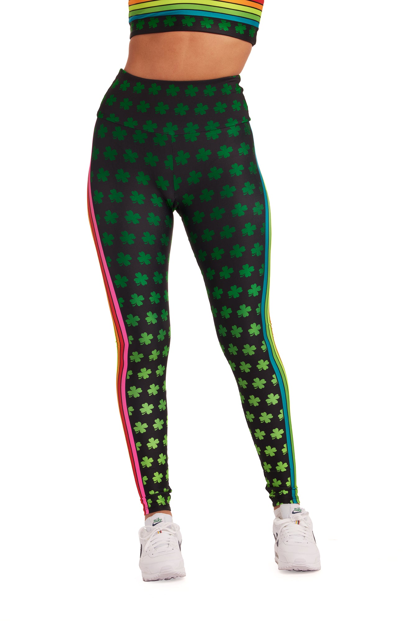 Neon Clover Rainbow Stripe Legging - Goldsheep Clothing