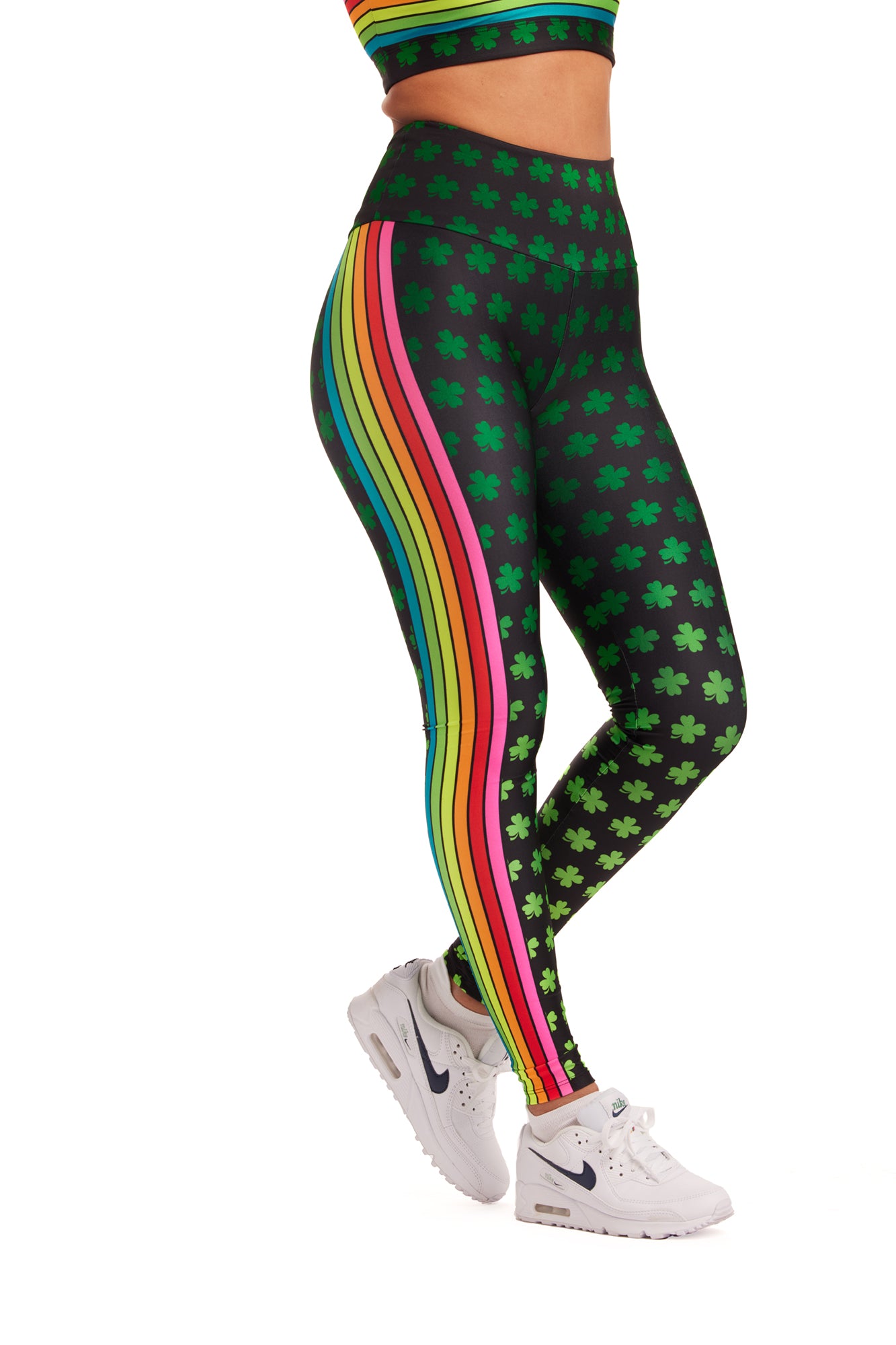 Neon Clover Rainbow Stripe Legging - Goldsheep Clothing