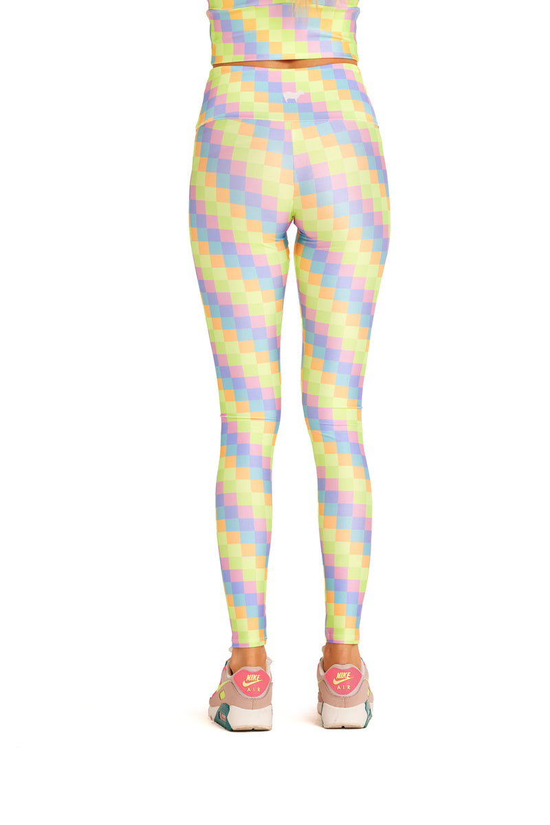 Pastel Rainbow Checker Legging
