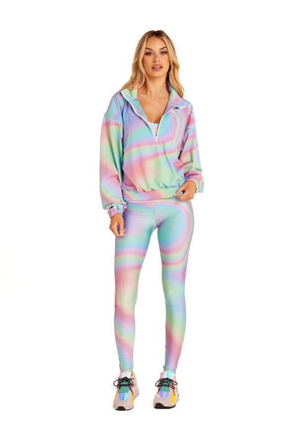 Rainbow Gradient Half-Zip Windbreaker