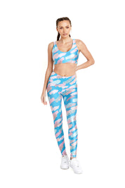 Blue & Pink Paint Strokes Legging - Goldsheep Clothing