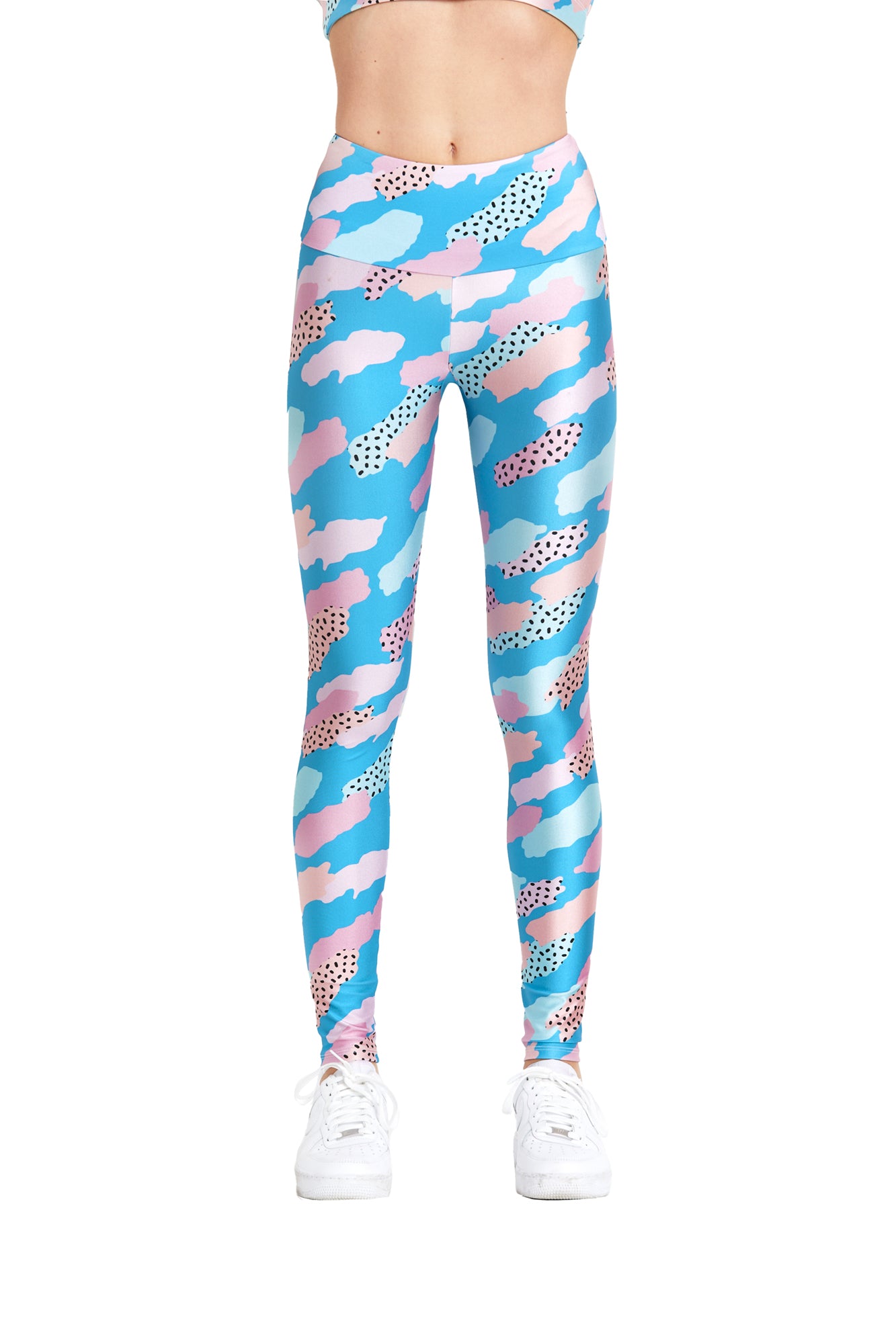 Blue & Pink Paint Strokes Legging - Goldsheep Clothing