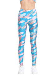 Blue & Pink Paint Strokes Legging - Goldsheep Clothing