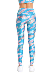 Blue & Pink Paint Strokes Legging - Goldsheep Clothing