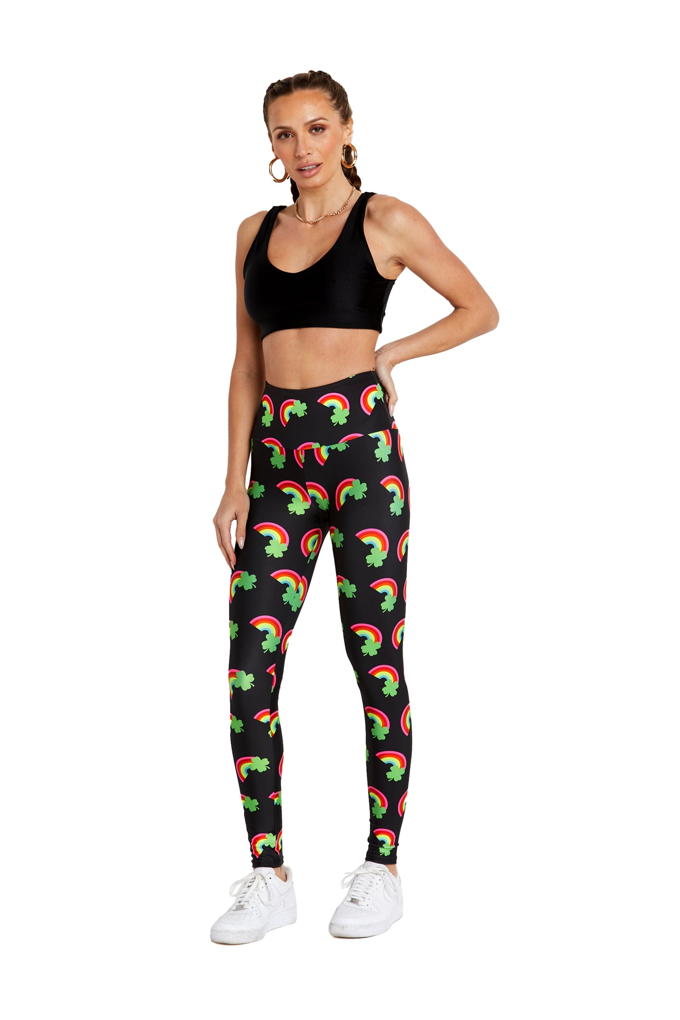 Neon Rainbow Clover Legging - Goldsheep Clothing
